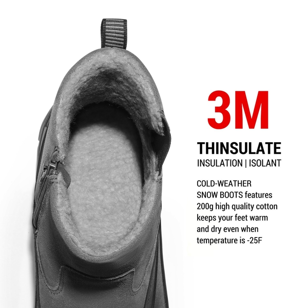 Men's Non-Slip Waterproof Snow Boots - GREY - 5
